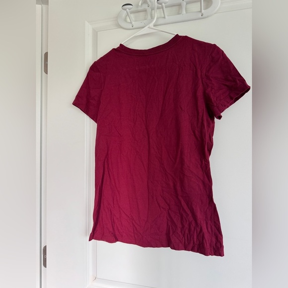 Nike Burgundy Tee with White Swoosh - Picture 6 of 6